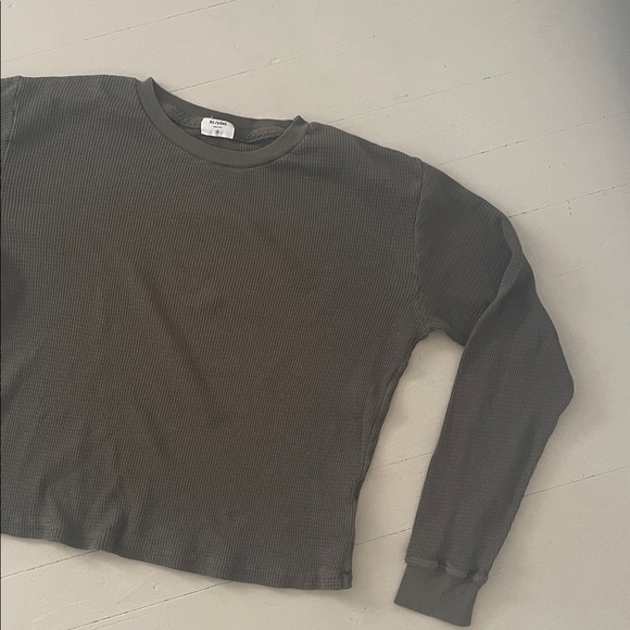 Re/Done Olive Long Sleeve Tee - Picture 1 of 4